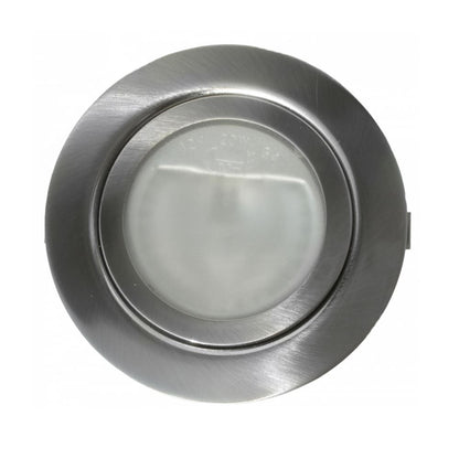 Round Halogen Light Fixture NTP Brushed Steel 