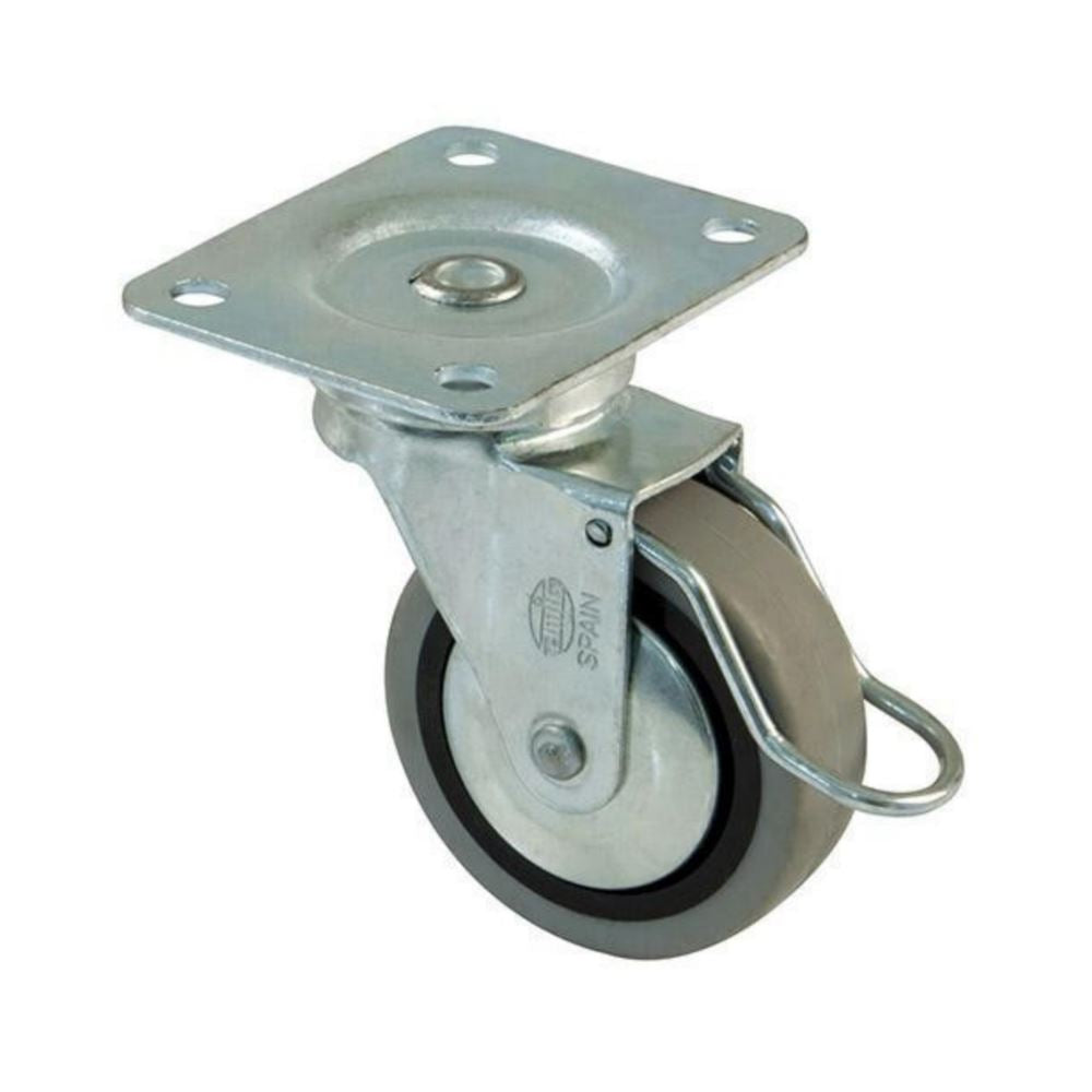 Rubber castor wheel with brake Ø1-9/16 inch Furniture wheels AMIG 