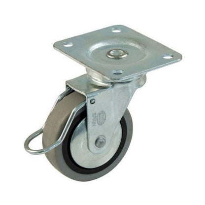 Rubber castor wheel with brake Ø1-9/16 inch Furniture wheels AMIG 