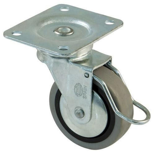 Rubber castor wheel with brake Ø2-3/8 inch Furniture wheels AMIG 