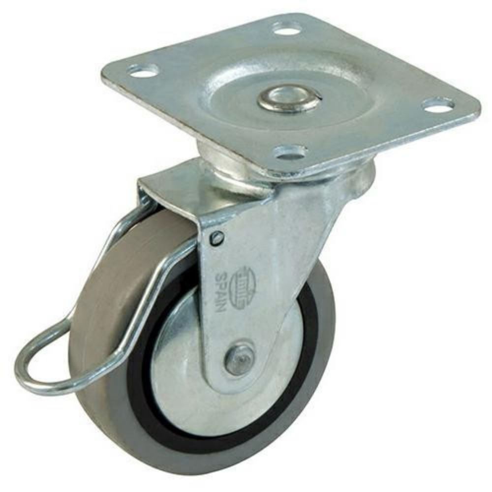 Rubber castor wheel with brake Ø2-3/8 inch Furniture wheels AMIG 