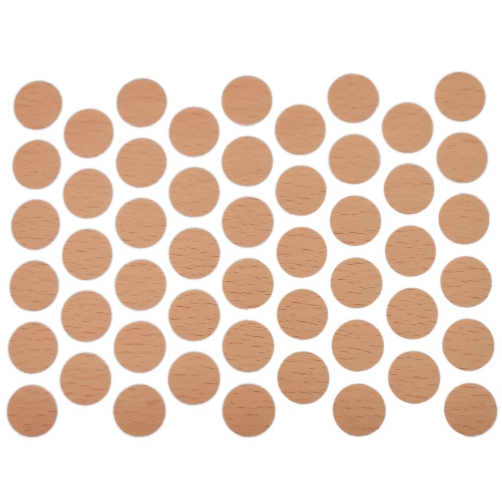 Screw cover caps Self-Adhesive - Beech 9/16 inch Furnica 
