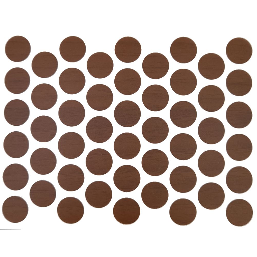 Screw cover caps Self-Adhesive - Dark Walnut 9/16 inch Furnica 