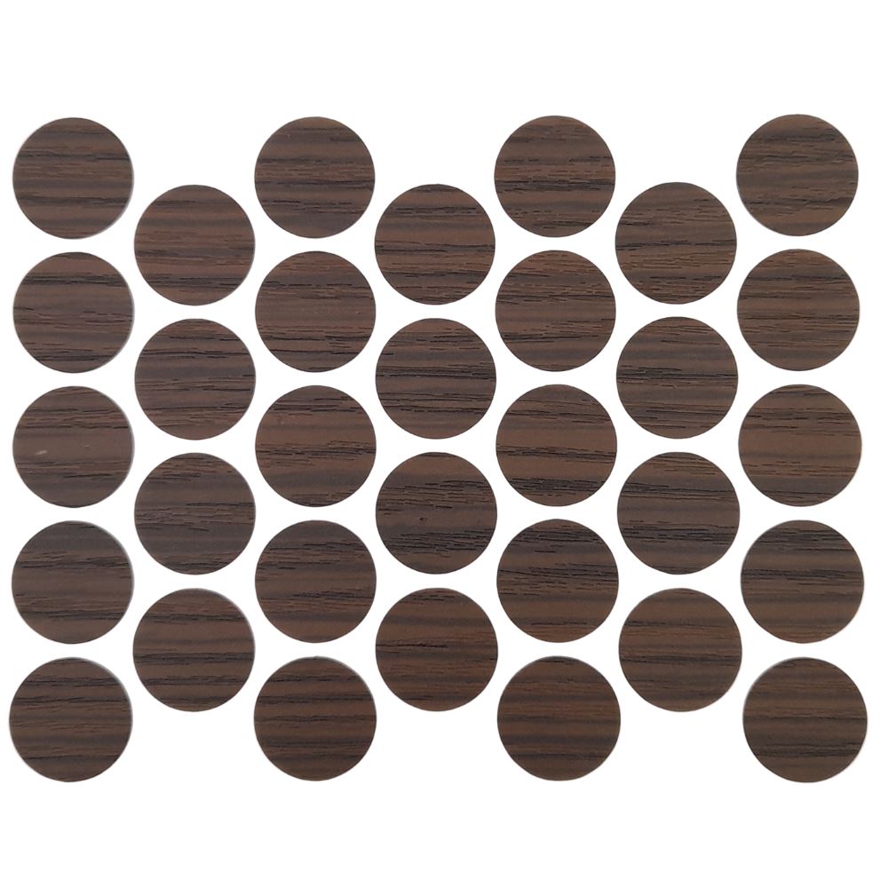 Screw cover caps Self-Adhesive - Dark Zebrano 11/16 inch Furnica 