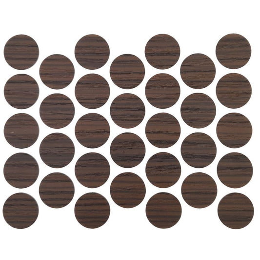 Screw cover caps Self-Adhesive - Dark Zebrano 11/16 inch Furnica 