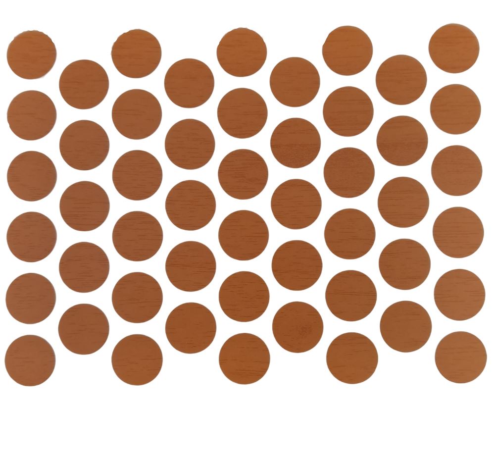 Screw cover caps Self-Adhesive - Italian Walnut 9/16 inch Furnica 