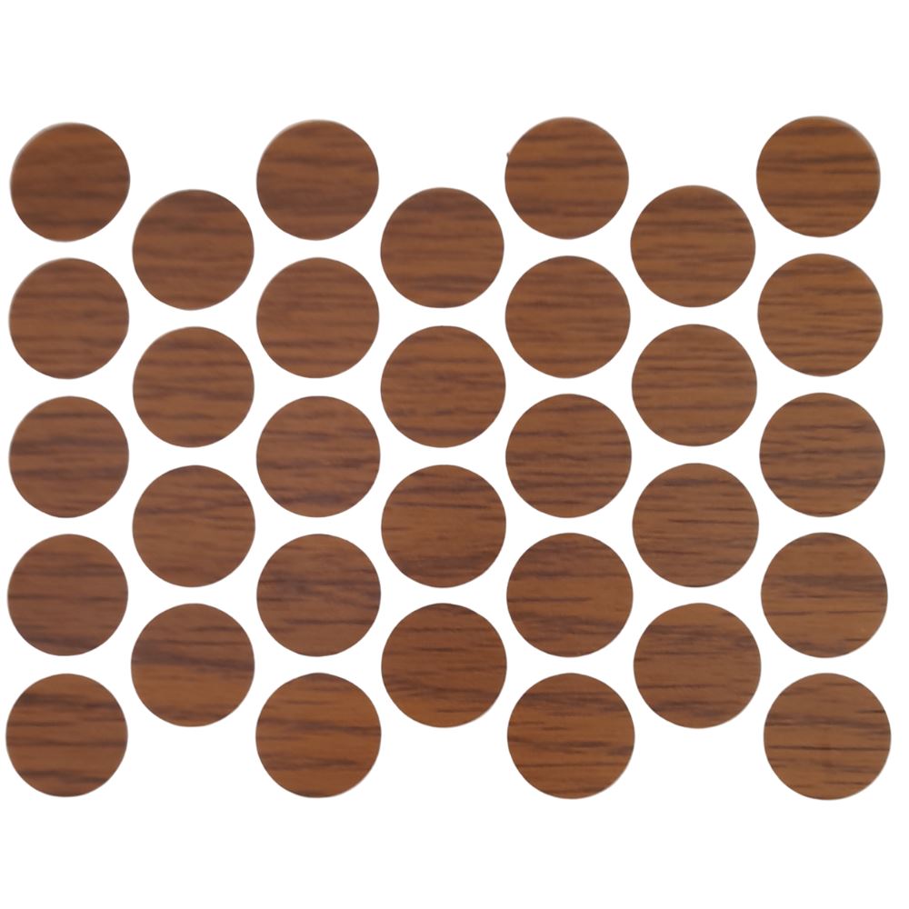 Screw cover caps Self-Adhesive - Milas Walnut 11/16 inch Furnica 