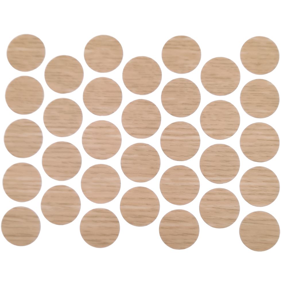 Screw cover caps Self-Adhesive - Natural Oak 11/16 inch Furnica 
