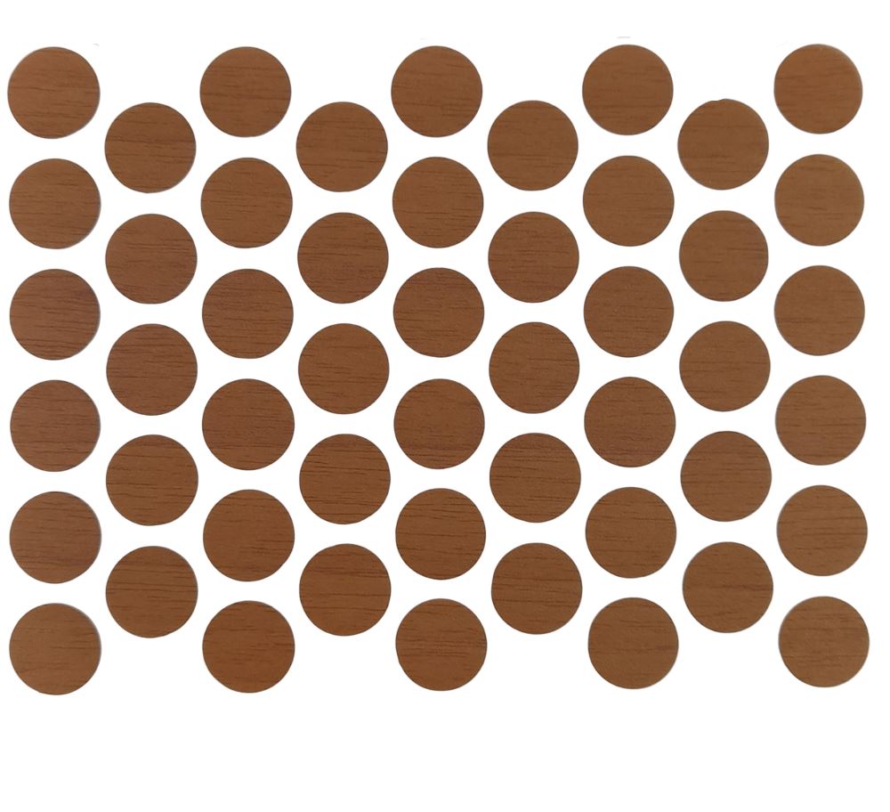 Screw cover caps Self-Adhesive - Natural Walnut 9/16 inch Furnica 