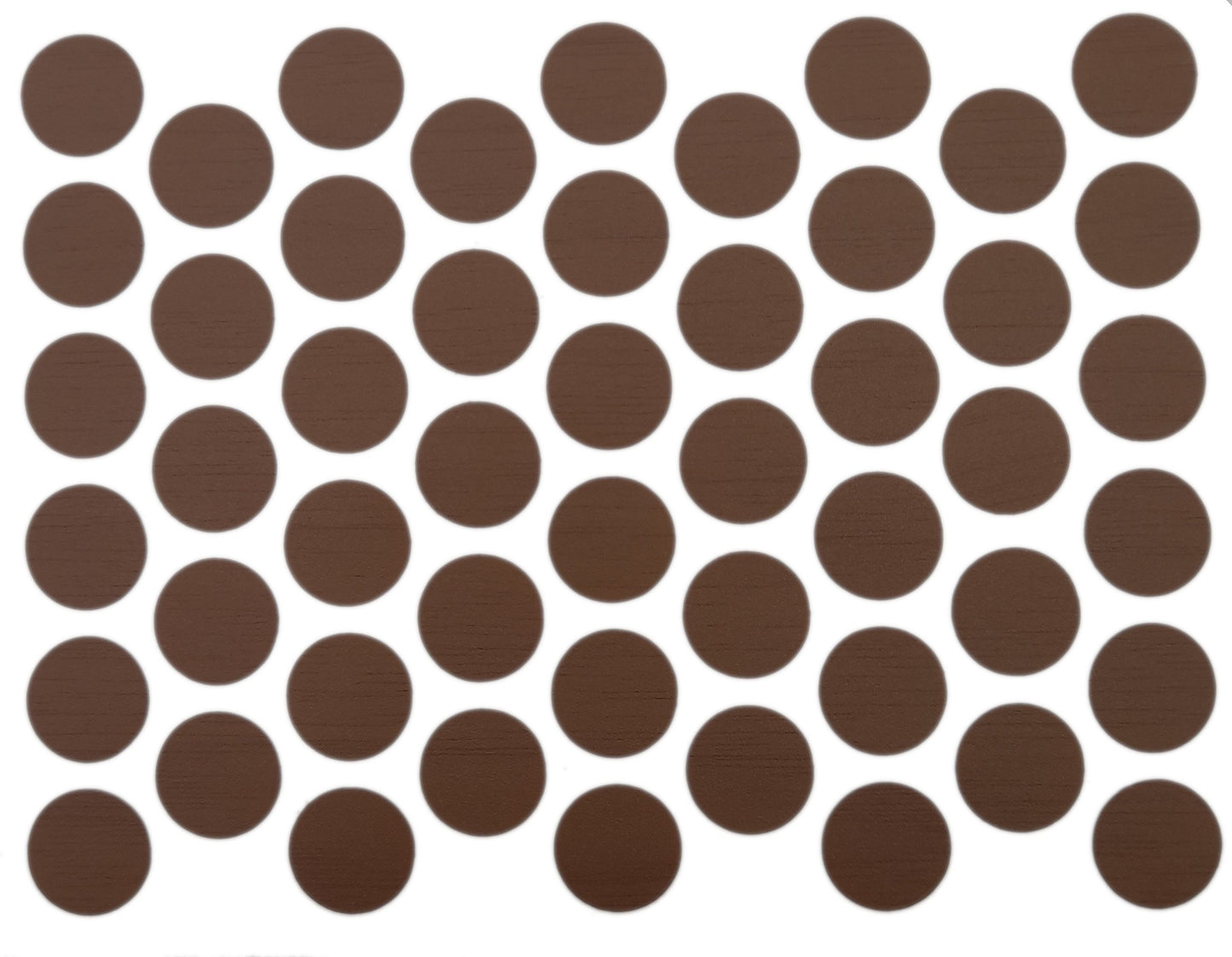 Screw cover caps Self-Adhesive - New Walnut 9/16 inch Furnica 