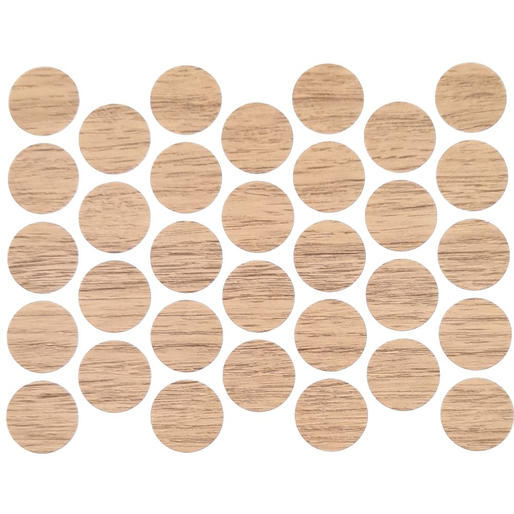 Screw cover caps Self-Adhesive - Oak Halifax 11/16 inch Furnica 