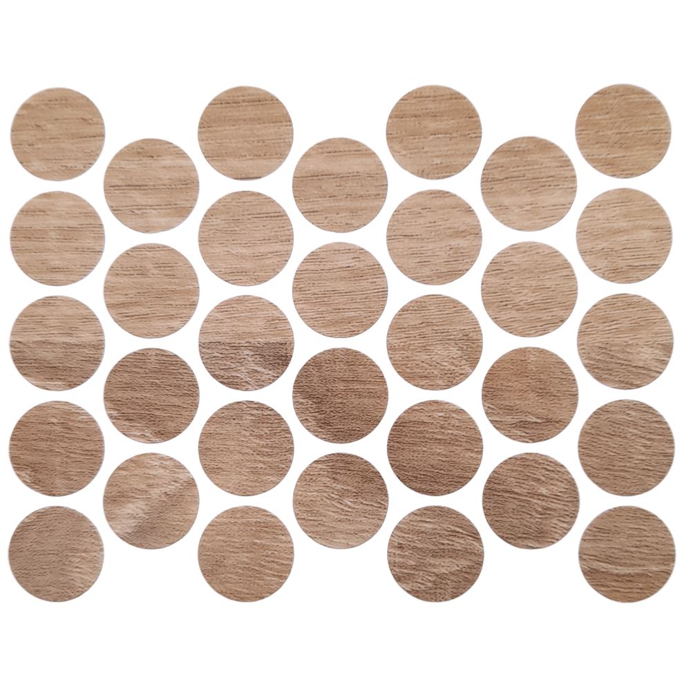 Screw cover caps Self-Adhesive - Oak Sonoma 11/16 inch Furnica 