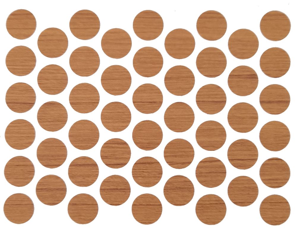 Screw cover caps Self-Adhesive - Teak 9/16 inch Furnica 