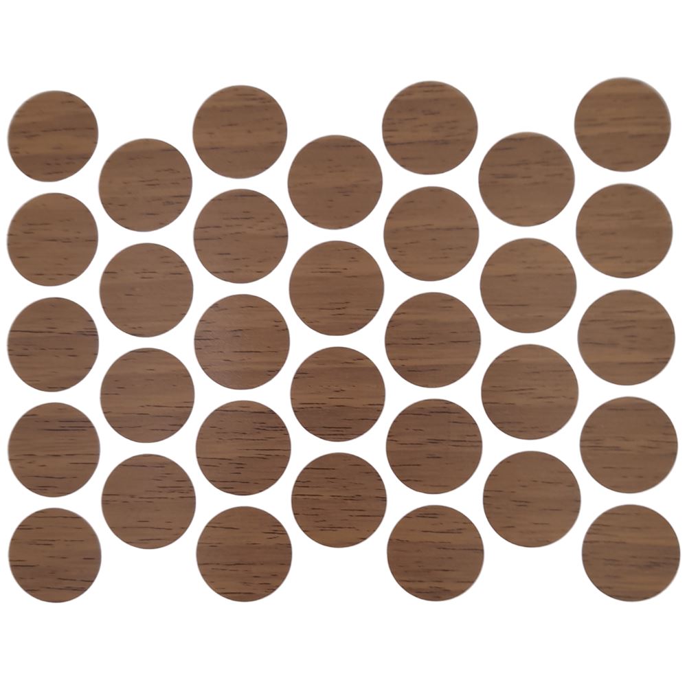 Screw cover caps Self-Adhesive - Venezia Walnut 11/16 inch Furnica 