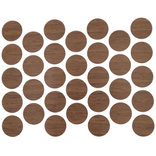 Screw cover caps Self-Adhesive - Venezia Walnut 11/16 inch Furnica 