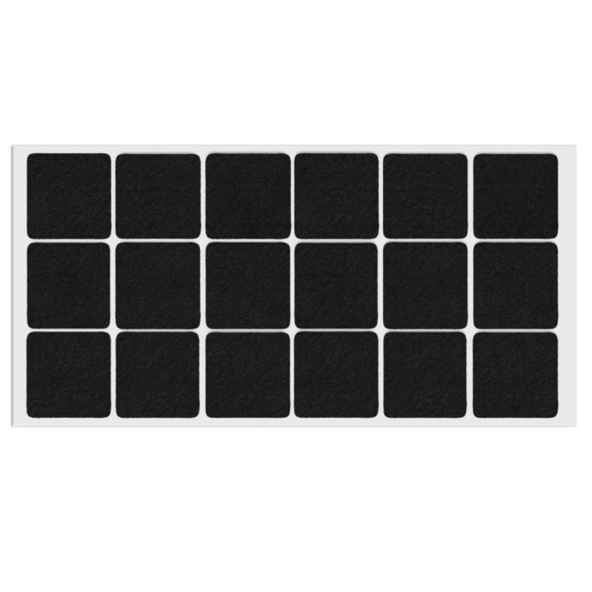 Self-Adhesive Felt Pad 1-3/8x1-3/8 inch Black - Furnica
