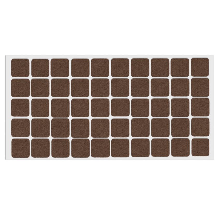 Self-Adhesive Felt Pad 13/16x13/16 inch Brown NTP 
