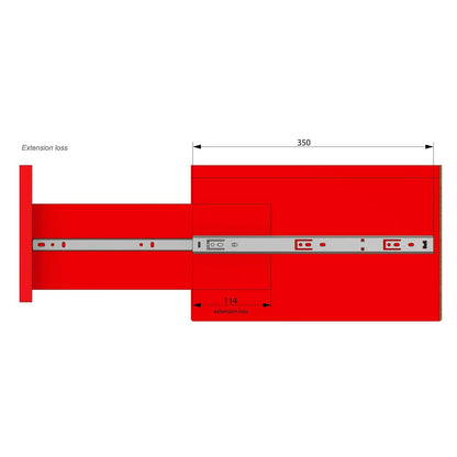 Set of Ball Bearing Slides (left and right), H27 Furnica 