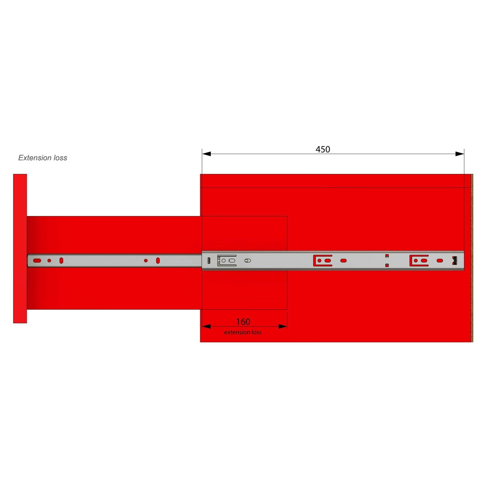 Set of Ball Bearing Slides (left and right), H27 Furnica 