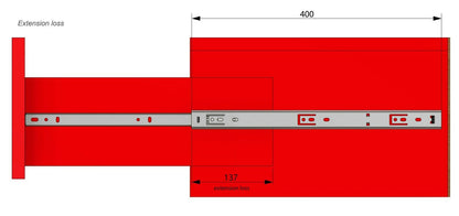 Set of Ball Bearing Slides (left and right), H27 Furnica 