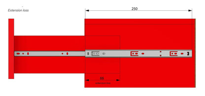 Set of Ball Bearing Slides (left and right), H27 Furnica 
