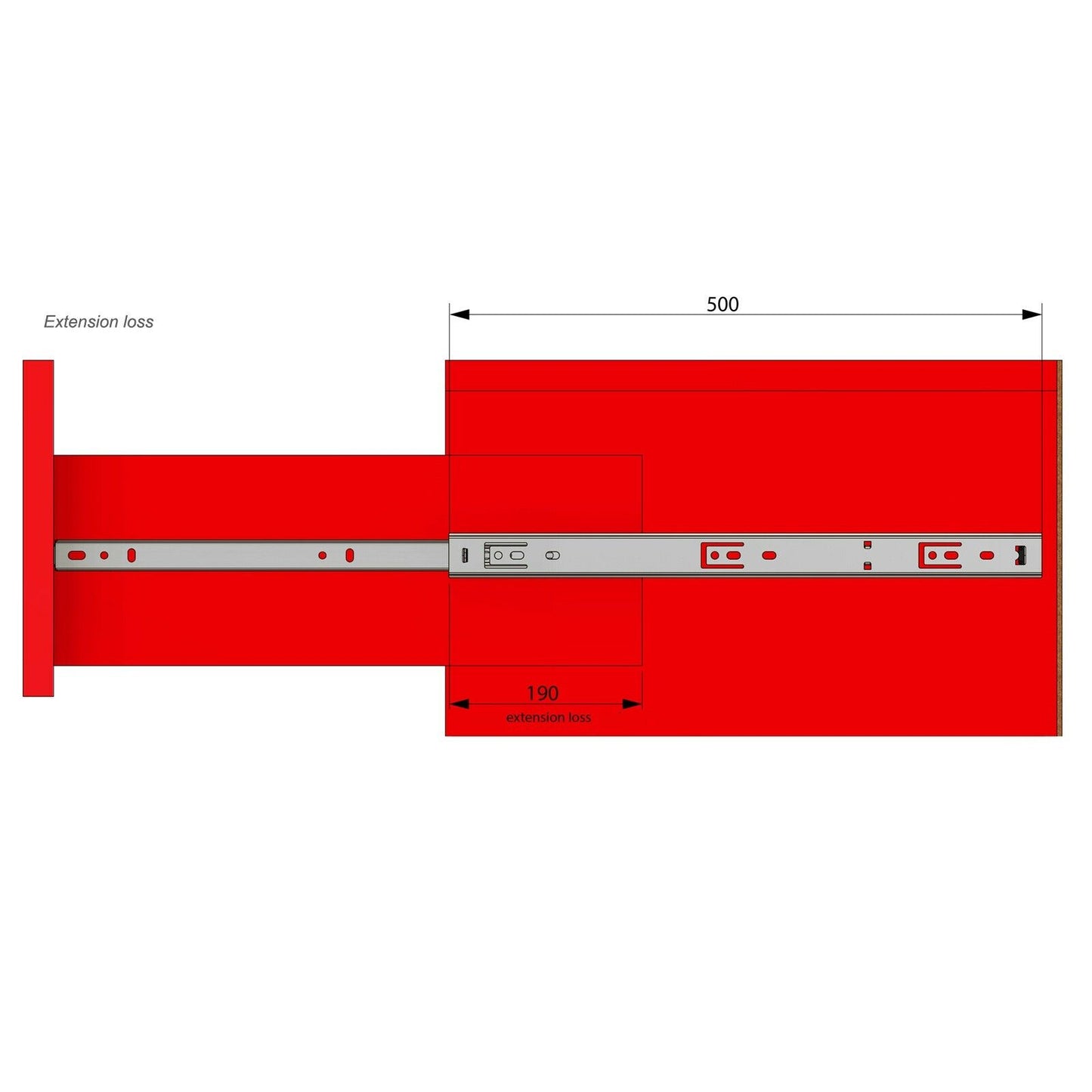 Set of Ball Bearing Slides (left and right), H27 Furnica 