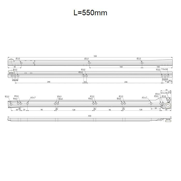 Set of POM Roller Slides White NTP 