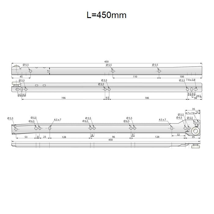 Set of POM Roller Slides White NTP 