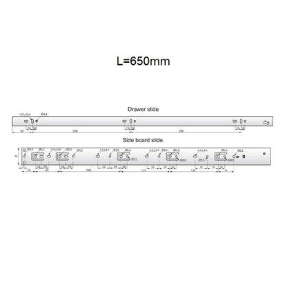 Set of Soft-Close Ball Bearing Slides (left and right), H45 NTP 