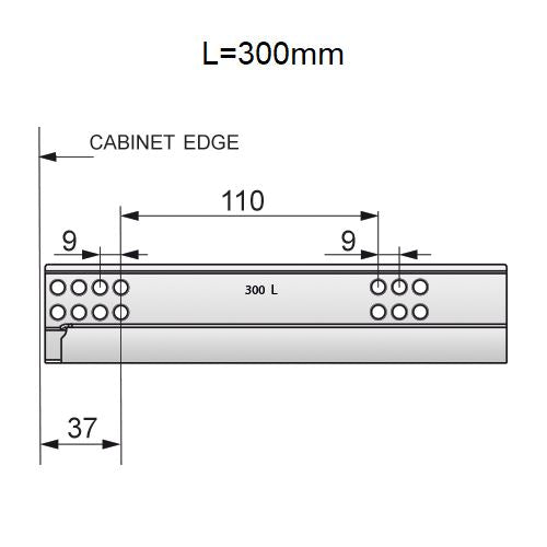 Set of Soft-Close Undermount Slides (left and right), 3/4 Extension