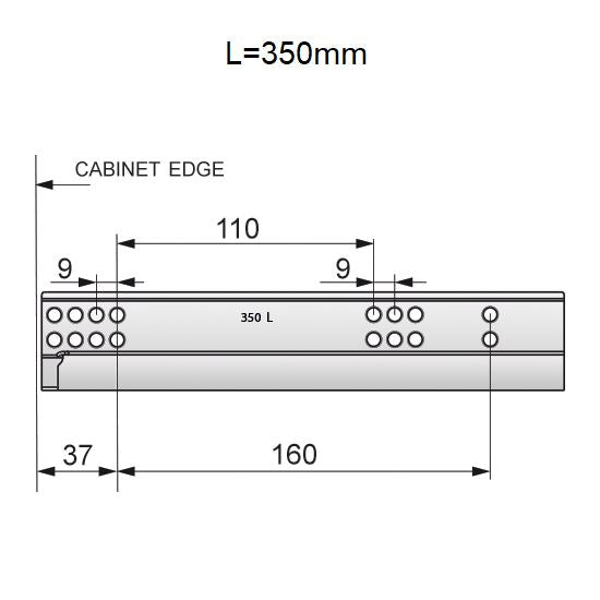 Set of Soft-Close Undermount Slides (left and right), 3/4 Extension