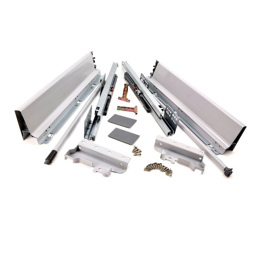 Soft-Close Drawer System, MEDIUM, H: 5-9/16 inch, Silver 24 inch