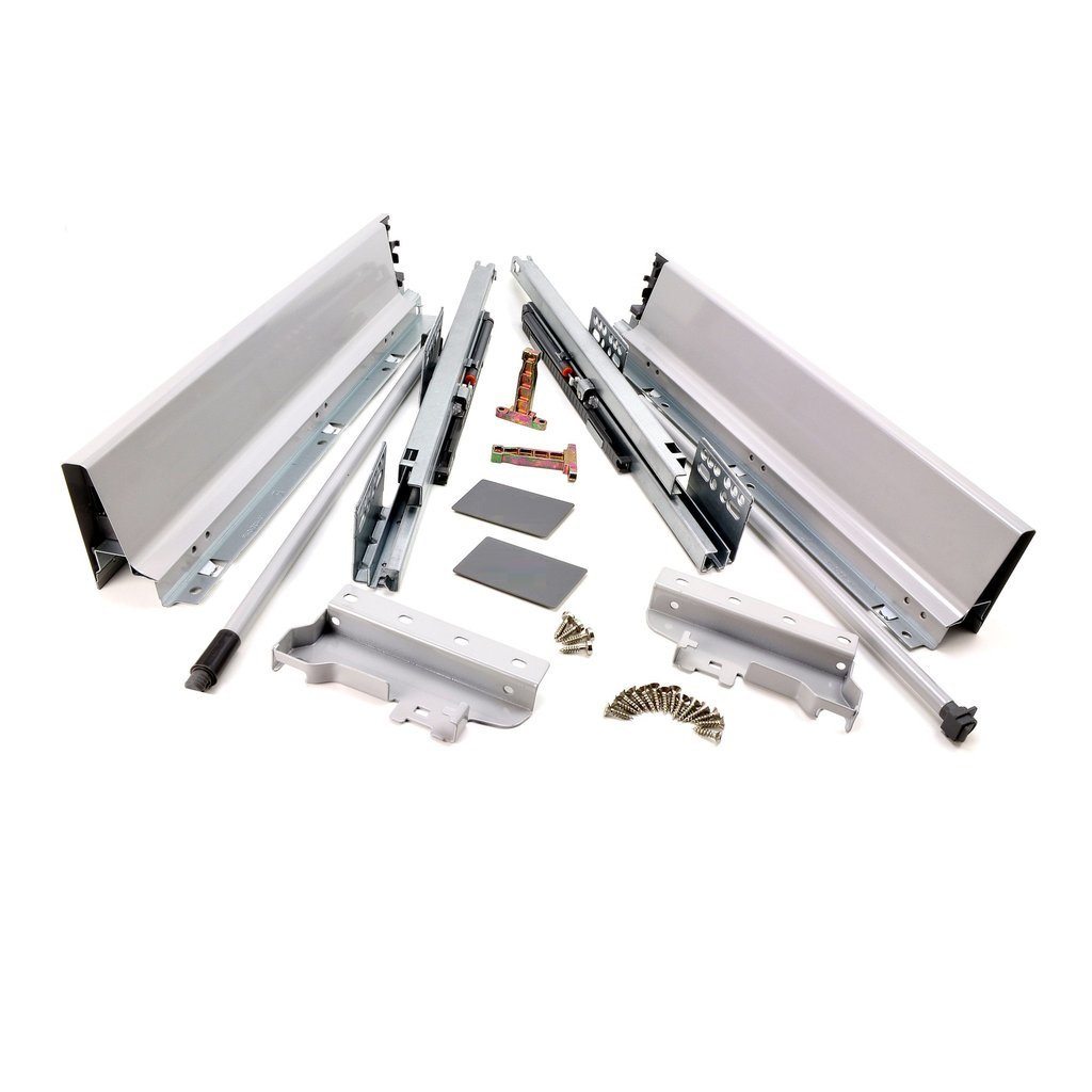 Soft-Close Drawer System, MEDIUM, H: 142mm, Silver Star 300mm 