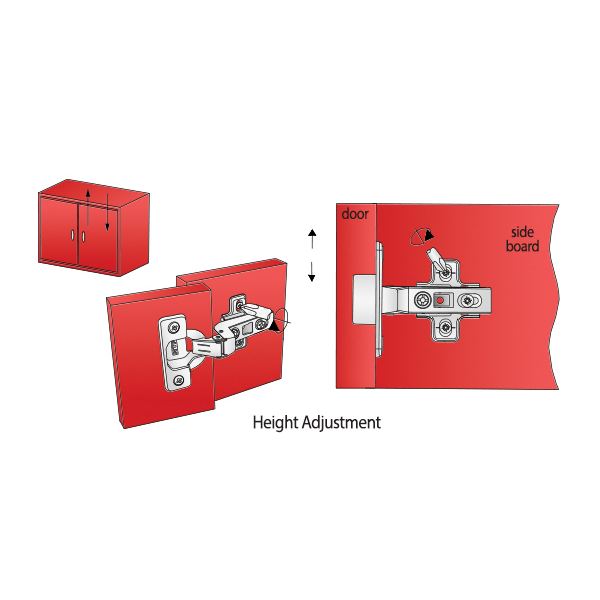 Soft-Close Hinge, H0 Mounting Plate with EURO Screws, Flush Doors Soft Close Furnica 