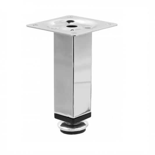 Square Furniture Leg 1x1 inch - H 3-15/16 inch Chrome NTP 