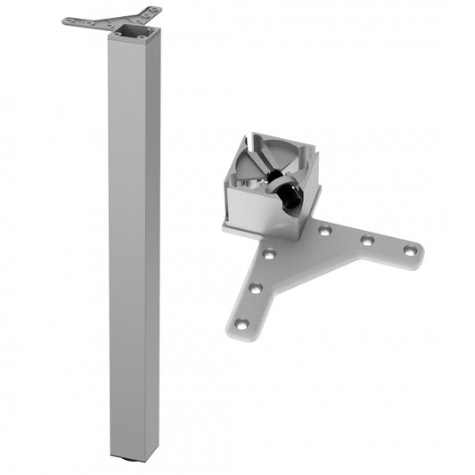 Square Furniture Leg 710mm, Aluminum, ZnAl Mounting Plate Furnica 