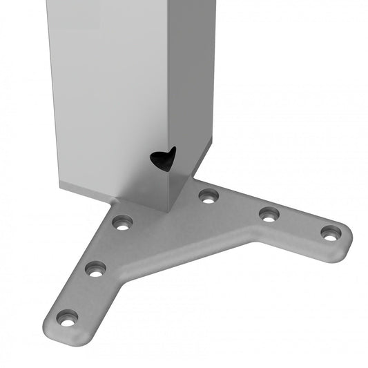 Square Furniture Leg 710mm, Aluminum, ZnAl Mounting Plate Furnica 