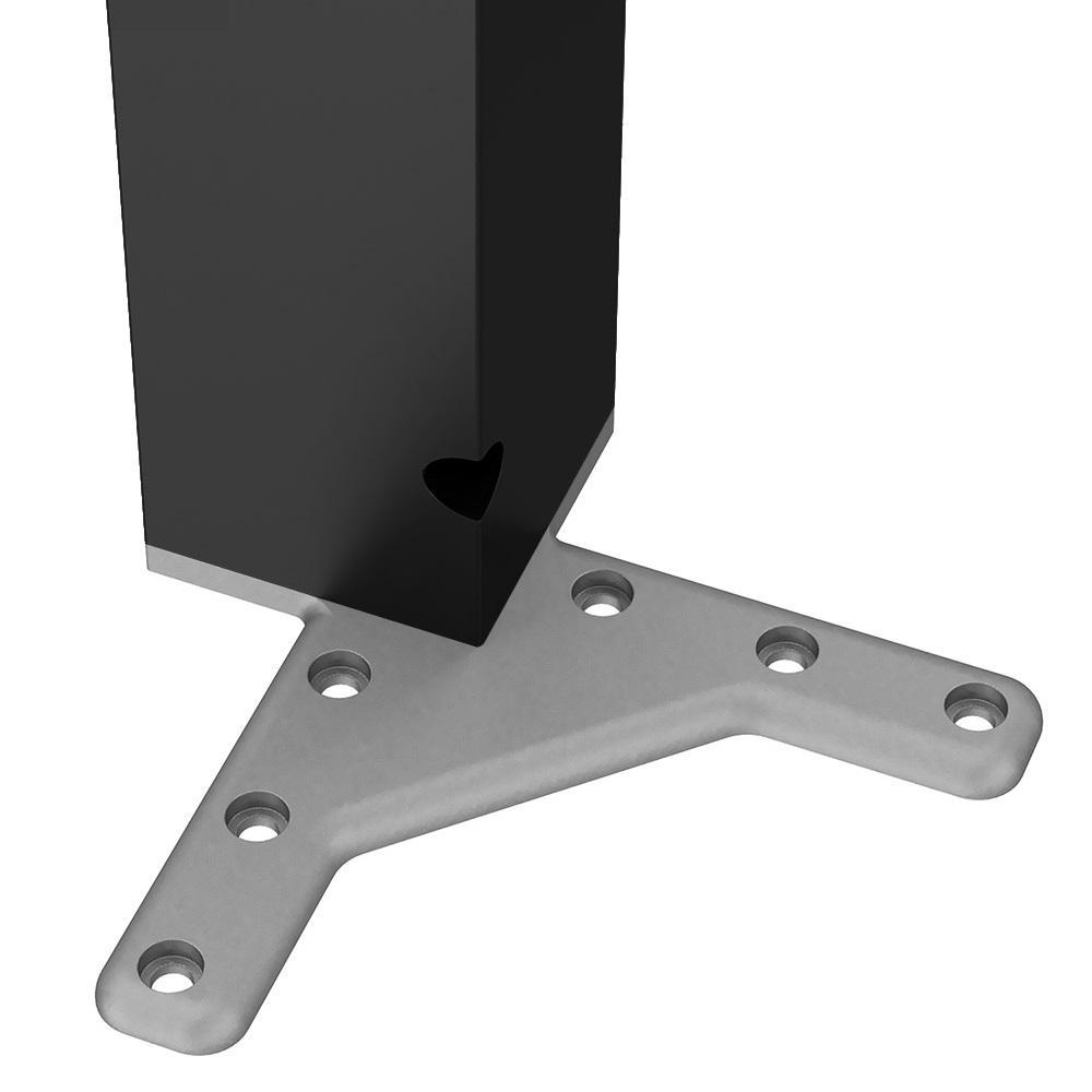 Square Furniture Leg 27-15/16 inch, Black, ZnAl Mounting Plate
