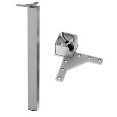 Square Furniture Leg 27-15/16 inch, Chrome, ZnAl Mounting Plate