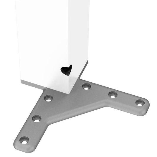 Square Furniture Leg 710mm, White, ZnAl Mounting Plate Furnica 