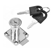 19mm x 32mm Cylinder Metal Square Base Desk Drawer Locks w 2 Keys
