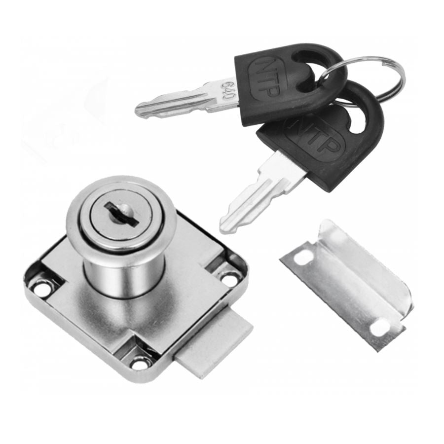 Square Furniture Lock 3/4x7/8 inch , Nickel NTP 