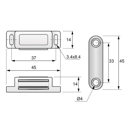 White Magnetic Cabinet Catch NTP 