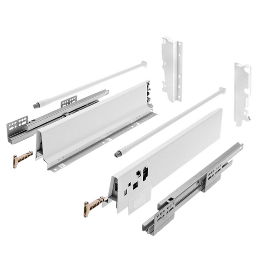 Set of Soft-Close Drawer System, HIGH, H: 7-5/16 inch, White