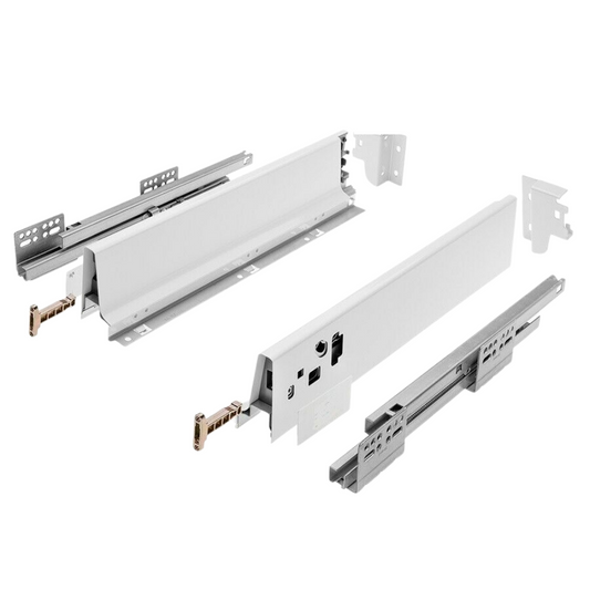 Set of Soft-Close Drawer System, LOW, H: 2-11/16 inch, White