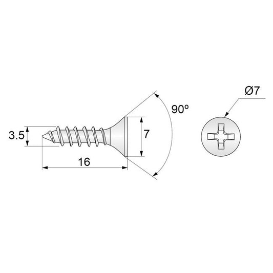 Wood Screws PH2 1/8x5/8 inch White Zinc (1000 pcs) NTP 