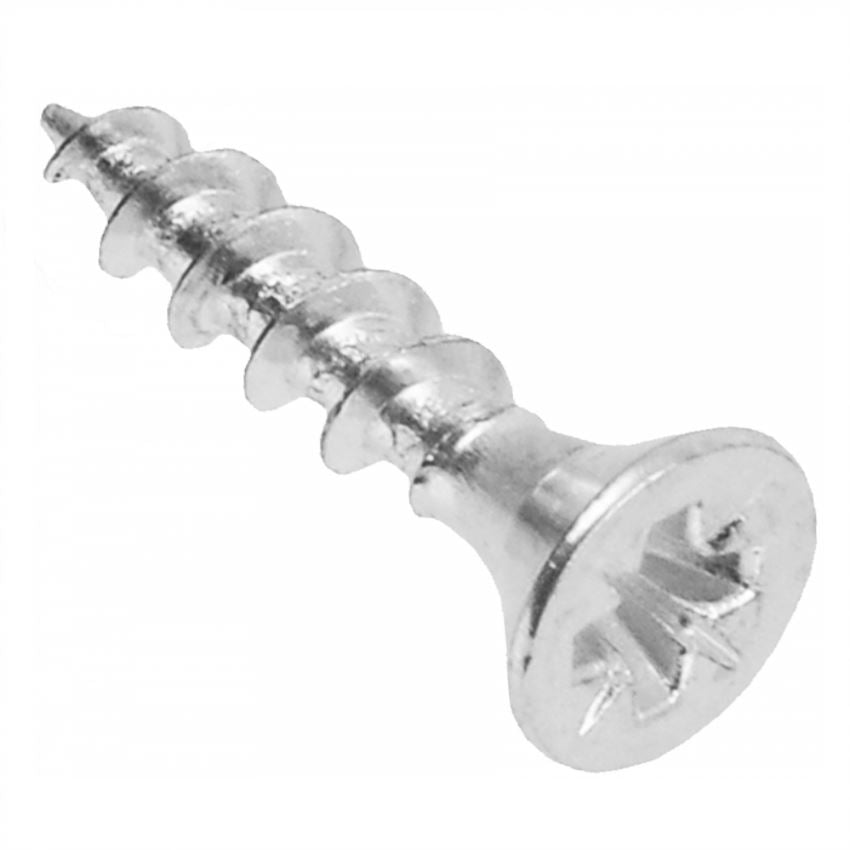 Wood Screws PZ2 1/8x5/8 inch White Zinc (1000 pcs) - Furnica
