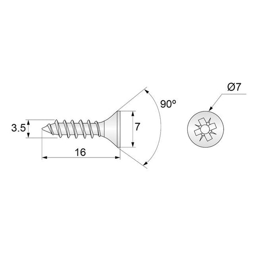 Wood Screws PZ2 1/8x5/8 inch White Zinc (1000 pcs) NTP 